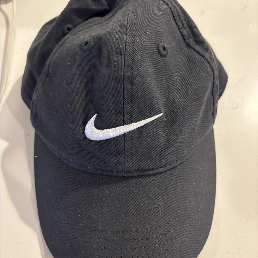 Nike Black Toddler Baseball Cap with White Swoosh